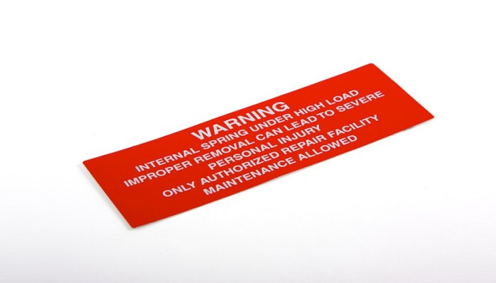 Health and Safety Warning label